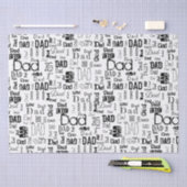 Personalisierter Vater Typografie Schwarz-weiß Seidenpapier (Handwerk)