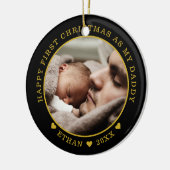 Personalisierter Vater und das erste Weihnachtsfes Keramik Ornament (Links)