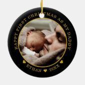 Personalisierter Vater und das erste Weihnachtsfes Keramik Ornament (Hinten)