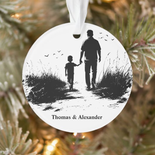 Personalisierter Vater und Sohn Ornament (Baum)