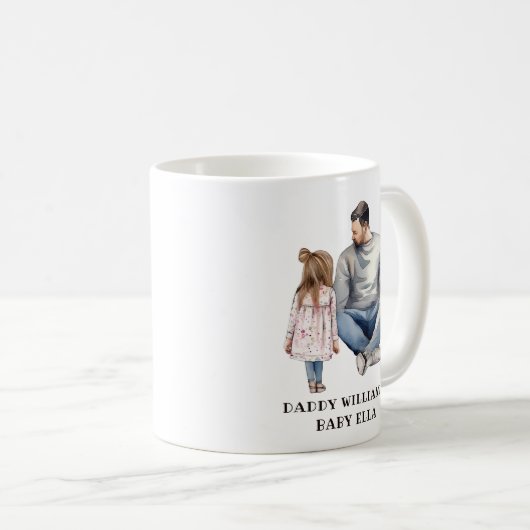 Personalisierter Vater und Töchter (12) Kaffeetasse (VorderseiteRechts)