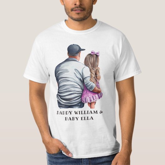 Personalisierter Vater und Tochter (3) T-Shirt (Vorderseite)