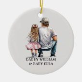 Personalisierter Vater und Tochter (4) Keramik Ornament (Vorne)