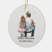 Personalisierter Vater und Tochter (4) Keramik Ornament (Links)