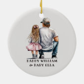 Personalisierter Vater und Tochter (4) Keramik Ornament (Hinten)