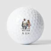 Personalisierter Vater und Tochter (5) Golfball (Vorderseite)