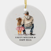 Personalisierter Vater und Tochter (6) Keramik Ornament (Vorne)