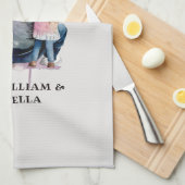 Personalisierter Vater und Töchter (9) Geschirrtuch (Viertel Falte)