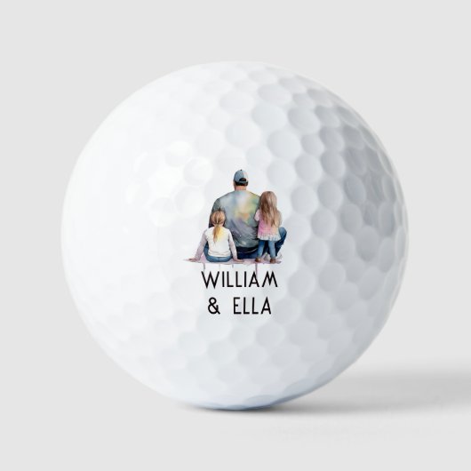 Personalisierter Vater und Töchter (9) Golfball (Vorderseite)
