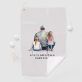 Personalisierter Vater und Töchter (9) Golfhandtuch (Insitu)