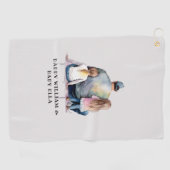 Personalisierter Vater und Töchter (9) Golfhandtuch (Horizontal)