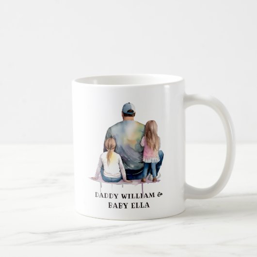 Personalisierter Vater und Töchter (9) Kaffeetasse (Rechts)