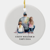 Personalisierter Vater und Töchter (9) Keramik Ornament (Hinten)