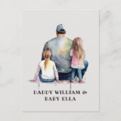 Personalisierter Vater und Töchter (9) Postkarte (Vorderseite)