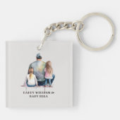 Personalisierter Vater und Töchter (9) Schlüsselanhänger (Rückseite)