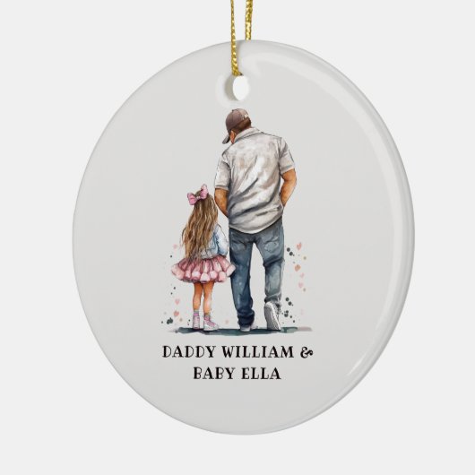 Personalisierter Vater und Tochter Keramik Ornament (Links)