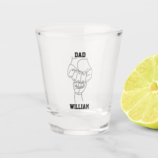 Personalisierter Vater Vater Daddy Geschenk mit de Schnapsglas (Vorderseite)