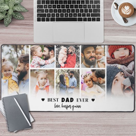 Personalisierter Vater Vater FotoCollage Schreibtischunterlage