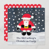 Personalisierter Vater Weihnachten Party Einladung (Vorne/Hinten)