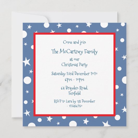 Personalisierter Vater Weihnachts-Weihnachtsmann-F Einladung (Rückseite)