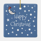 Personalisierter Vater Weihnachts-Weihnachtsmann-F Keramikornament (Rückseite)