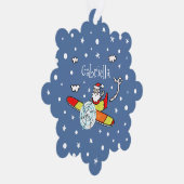 Personalisierter Vater Weihnachts-Weihnachtsmann-F Ornament Karte (Rechts)