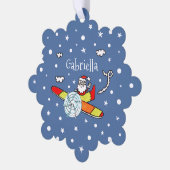 Personalisierter Vater Weihnachts-Weihnachtsmann-F Ornament Karte (Linke Ecke)