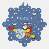 Personalisierter Vater Weihnachts-Weihnachtsmann-F Ornament Karte (Vorderseite)