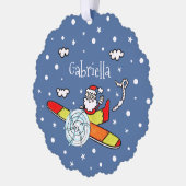 Personalisierter Vater Weihnachts-Weihnachtsmann-F Ornament Karte (Links)