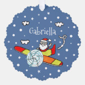 Personalisierter Vater Weihnachts-Weihnachtsmann-F Ornament Karte (Vorderseite)