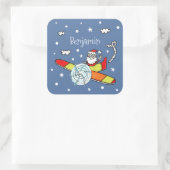 Personalisierter Vater Weihnachts-Weihnachtsmann-F Quadratischer Aufkleber (Tasche)