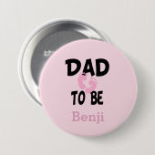 Personalisierter Vater zu sein (Mädchen) Button (Vorne & Hinten)