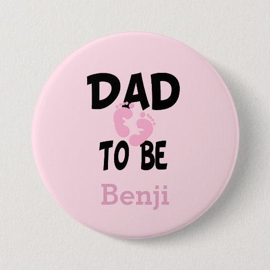 Personalisierter Vater zu sein (Mädchen) Button (Vorderseite)