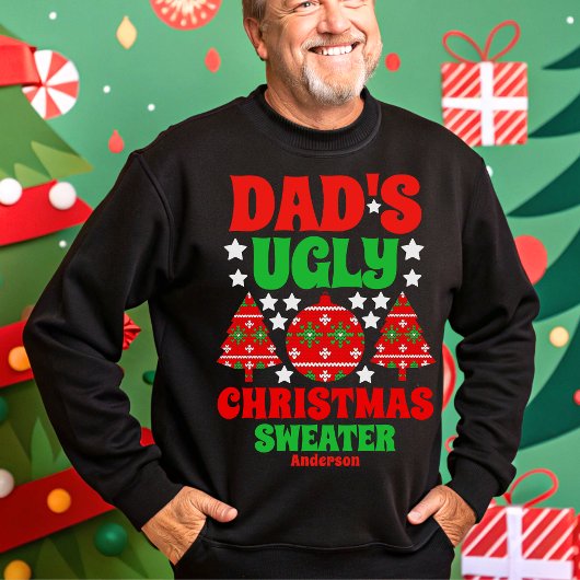 Personalisierter Vaters hässlicher Weihnachtssüßer Sweatshirt