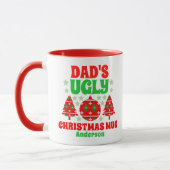 Personalisierter Vaters hässlicher Weihnachtssüßer Tasse (Links)