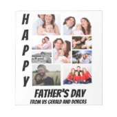 Personalisierter Vatertag 9 FotoCollage Notizblock (Vorderseite)