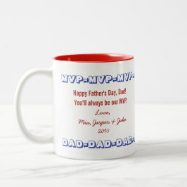 Personalisierter Vatertag-Becher MVP DAD Zweifarbige Tasse
