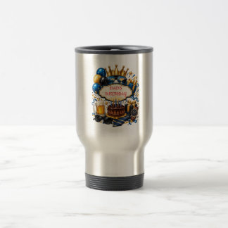Personalisierter Vatertag-Becher Stylischer blauer Reisebecher