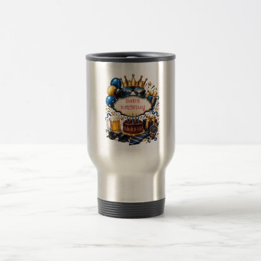 Personalisierter Vatertag-Becher Stylischer blauer Reisebecher (Mittel)