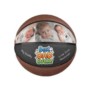 Personalisierter Vatertag Best Dad Ever Foto Mini Basketball