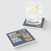 Personalisierter Vatertag Bester Bonus Vater je Steinuntersetzer (Seitenansicht)