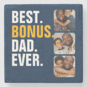 Personalisierter Vatertag Bester Bonus Vater je Steinuntersetzer (Vorderseite)