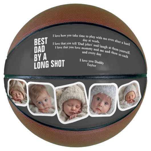 Personalisierter Vatertag Bester Vater mit großem Basketball (Vorderseite)