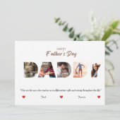 Personalisierter Vatertag DADDY FotoCollage Einladung (Stehend Vorderseite)