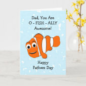 Personalisierter Vatertag der Fische Karte (Gelbe Blume)