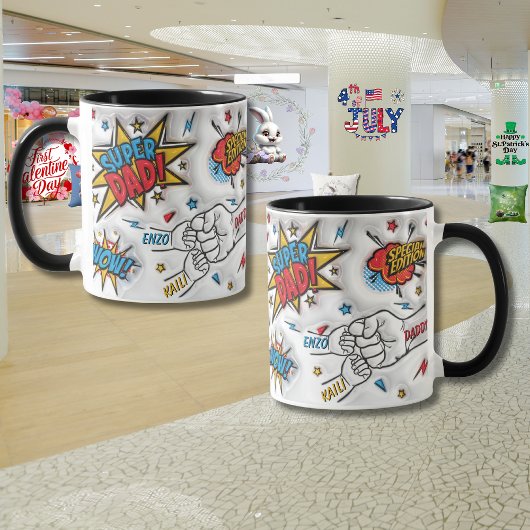 Personalisierter Vatertag "Faustschlag" Tasse