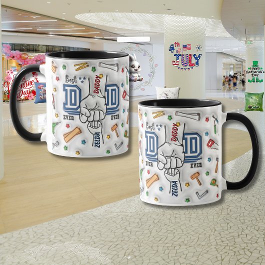 Personalisierter Vatertag "Faustschlag" Tasse