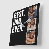 Personalisierter Vatertag Foto Geschenk Bester Vat Quadratische Wanduhr (Winkel)