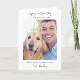 Personalisierter Vatertag Hund Vater Haustier Foto Feiertagskarte