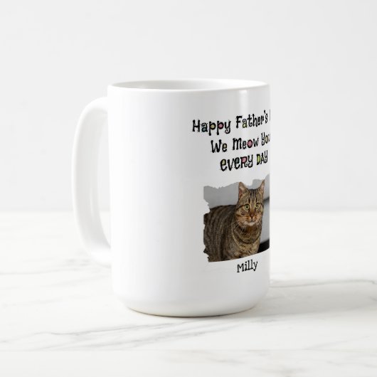 Personalisierter Vatertag Katze Tasse (Vorderseite Links)